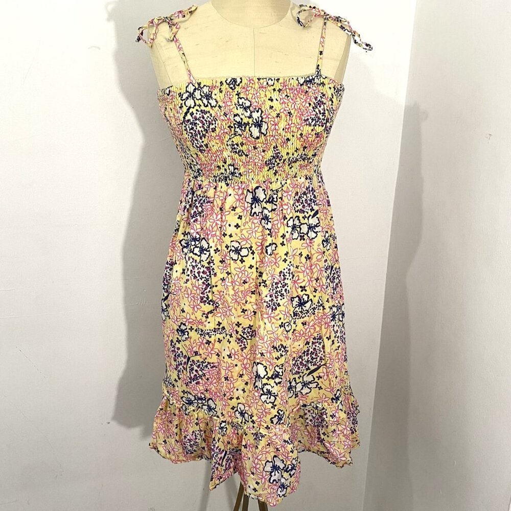 Lilly Pulitzer Spaghetti Strap Yellow Cotton Dress Women's Size Large